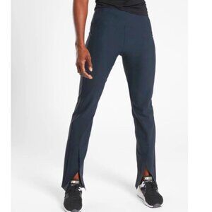 Athleta Black stellar Tight Legging Pants Travel Split hem Black